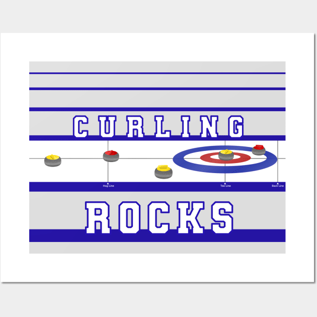 [except apparel] Curling Rocks - Silver BackGround Wall Art by kinocomart